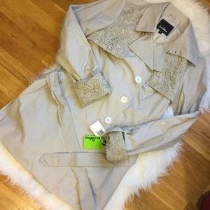 NWT Sam Edelman Lace Trench Coat, size small
